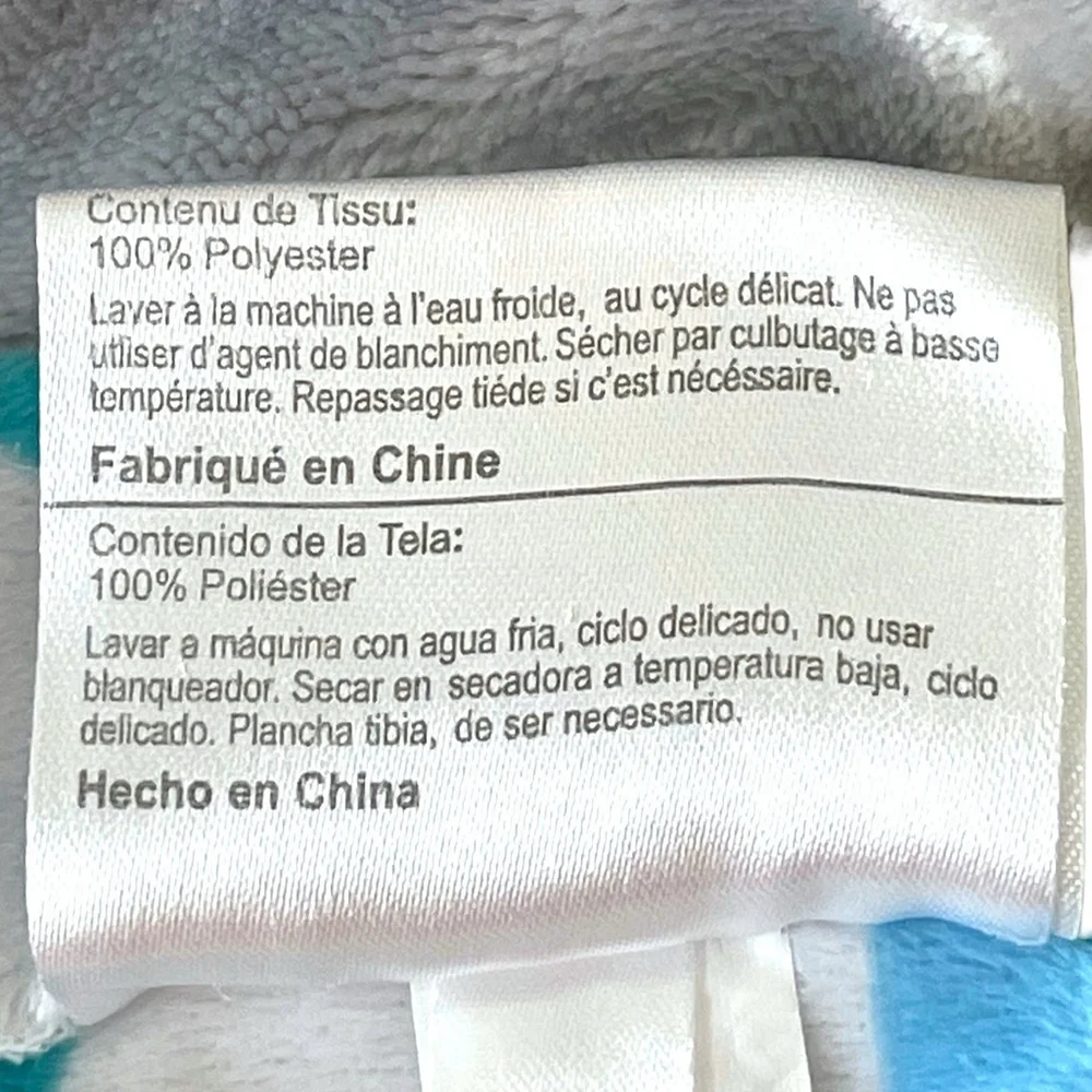 S L Home Fashions Baby Blanket Giraffe Elephant Rhino Blue Green Gray